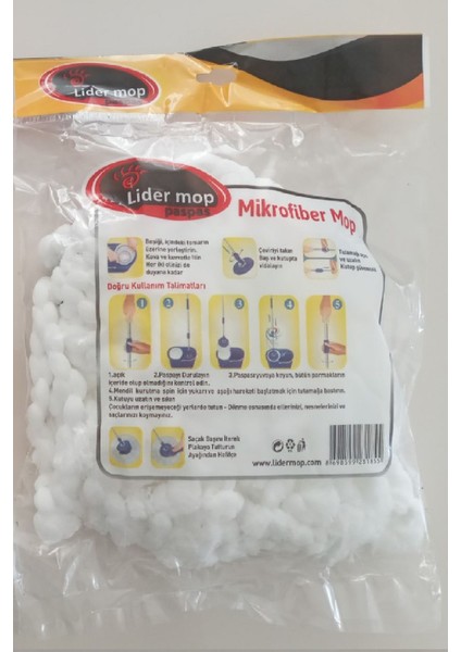 Yumuşak Mikrofiber Yuvarlak Temizleme Paspas Seti, 3'lü Paket, Beyaz Renk indirimleri
