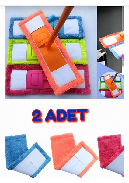 2 Adet Mikrofiber Yedek Mop 40 Cm, Her Aparata Uygun, Temizlik Kolaylığı