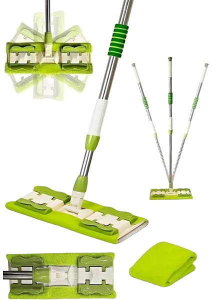 Mor Teleskopik Mop, 360° Dönebilen Pratik Temizlik Aracı