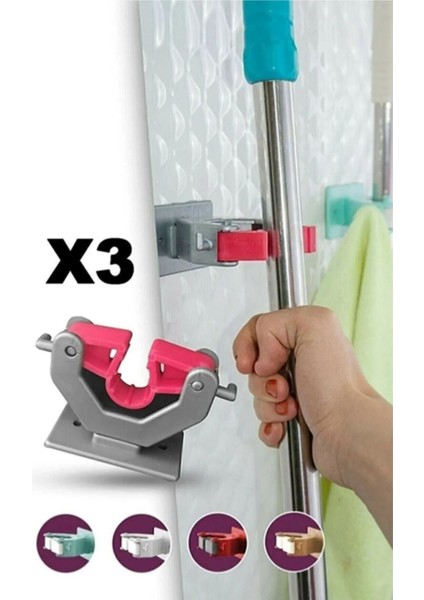 3'lü Paspas ve Fırça Askısı Seti, Mutfak ve Banyo Için Çok Amaçlı Tutucu