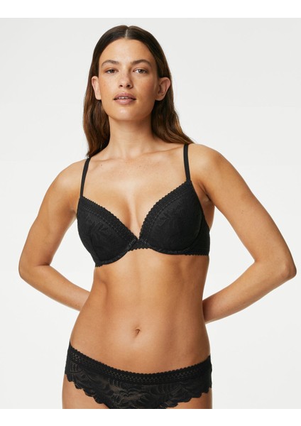 Flexifit™ Dantel Detaylı Destekli Push Up Sütyen