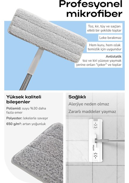Geniş Mikrofiber Mop Bezi, Tablet Mop Yedek, Temizlik Için Uygun 1 Adet fiyatları