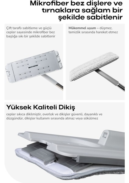 Geniş Mikrofiber Mop Bezi, Tablet Mop Yedek, Temizlik Için Uygun 1 Adet indirimleri