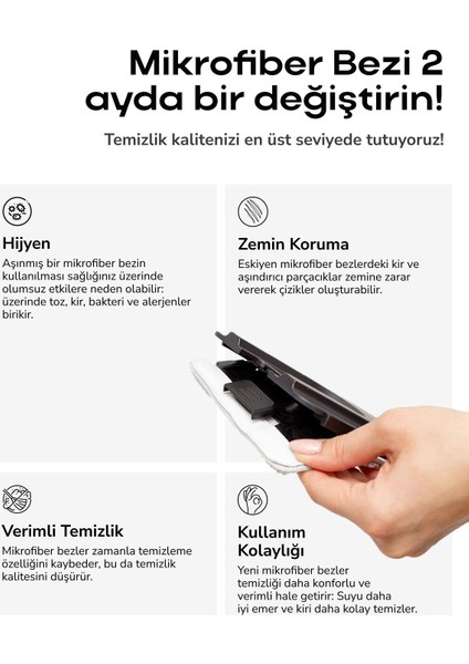 Geniş Mikrofiber Mop Bezi, Tablet Mop Yedek, Temizlik Için Uygun 1 Adet