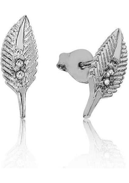 925 Ayar Gümüş Yaprak Çivili Küpe