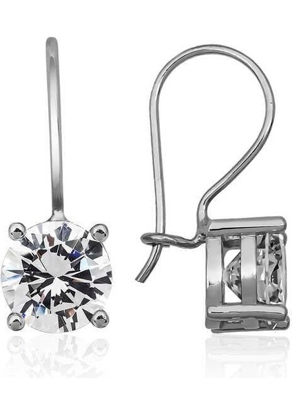 ​gümüş Sallantılı Tek Taş Küpe