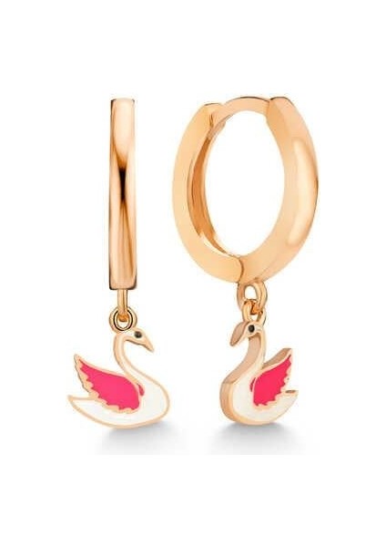 Gümüş Rose Kuğu Sallantılı Kadın Küpe