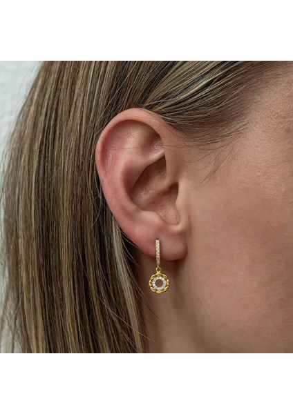 Gümüş Sallantılı Gold Halka Kadın Küpe modelleri