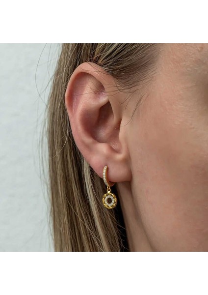 Gümüş Sallantılı Gold Halka Kadın Küpe indirimleri