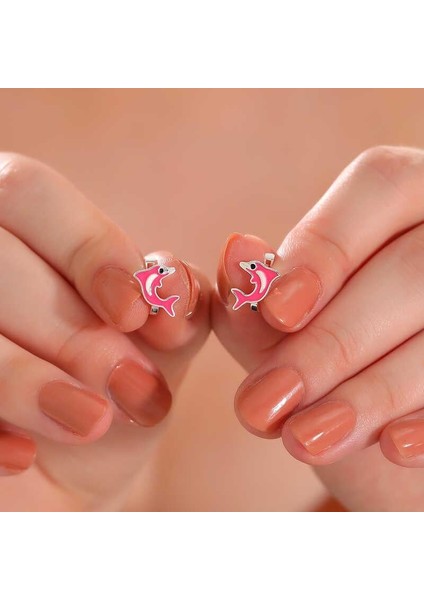 Gümüş Pembe Yunus Balığı Çocuk Küpesi fiyatları