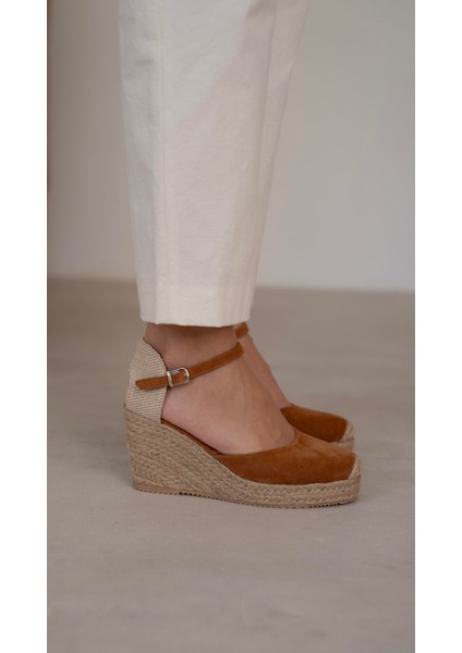 Delgado Taba Süet Hakiki Deri Topuklu Ayakkabı