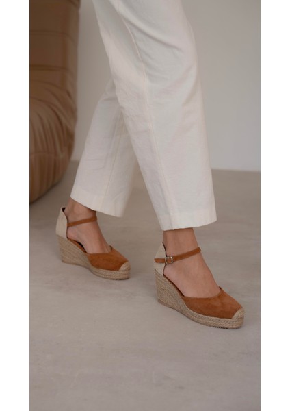 Delgado Taba Süet Hakiki Deri Topuklu Ayakkabı