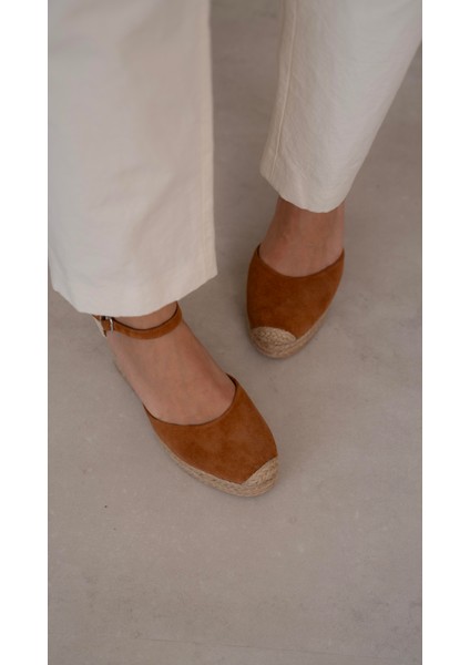 Delgado Taba Süet Hakiki Deri Topuklu Ayakkabı