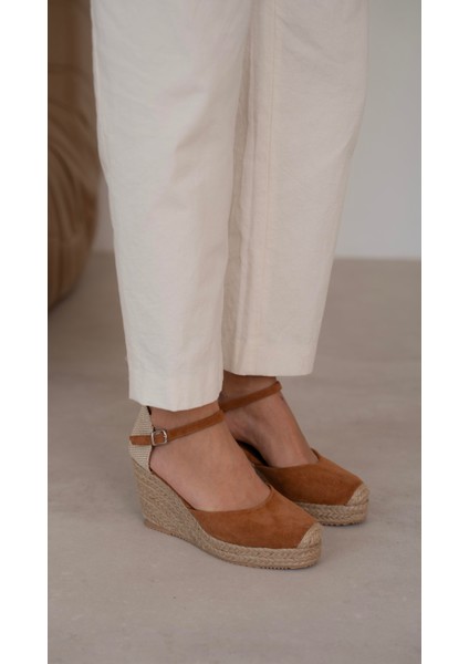 Delgado Taba Süet Hakiki Deri Topuklu Ayakkabı