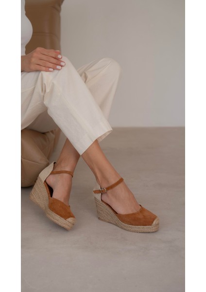 Delgado Taba Süet Hakiki Deri Topuklu Ayakkabı