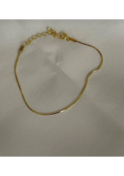 Çelik Kararmaz Altın Renkli Ince Bileklik