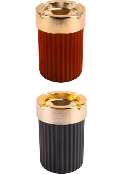 2 Adet Çizgili Oto Kokusuz Gold Küllük, Kokusuz Dumansız Yuvarlak Lüks Küllük 2’li Set Siyah-Kırmızı fiyatları