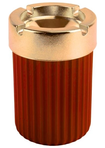 2 Adet Çizgili Oto Kokusuz Gold Küllük, Kokusuz Dumansız Yuvarlak Lüks Küllük 2’li Set Siyah-Kırmızı modelleri