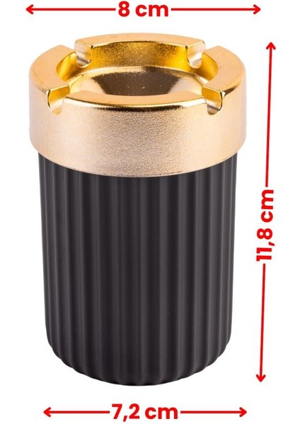 2 Adet Çizgili Oto Kokusuz Gold Küllük, Kokusuz Dumansız Yuvarlak Lüks Küllük 2’li Set Siyah-Kırmızı fırsatları