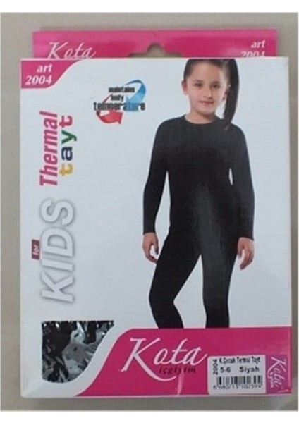 Kota Siyah Kız Çocuk Termal Tayt