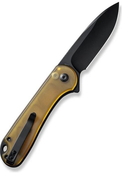 Button Lock Elementum Iı Flipper Knife Ultem Amber & Black Handle Çakı modelleri