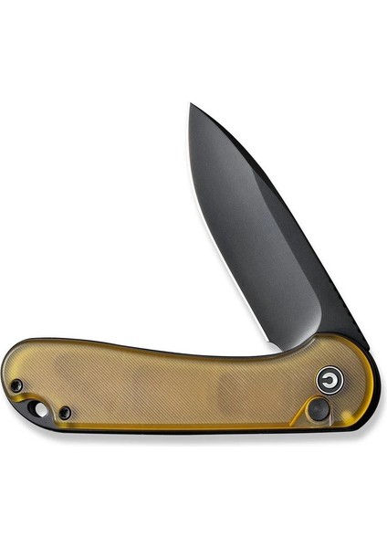 Button Lock Elementum Iı Flipper Knife Ultem Amber & Black Handle Çakı fırsatları