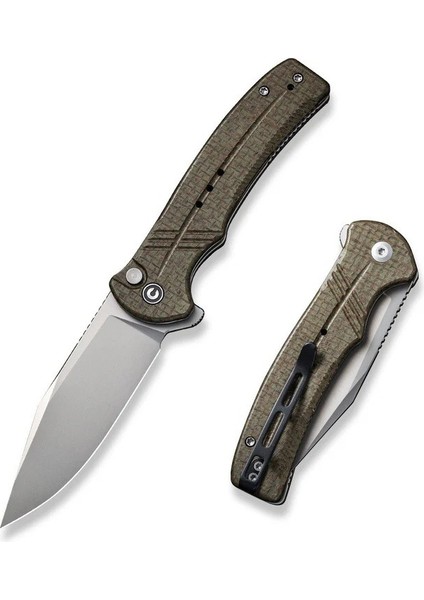 Cogent Flipper & Button Lock Knife Green Micarta Handle Çakı fiyatları