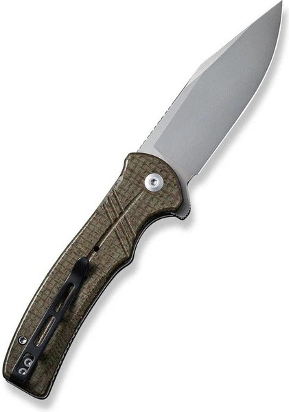 Cogent Flipper & Button Lock Knife Green Micarta Handle Çakı modelleri