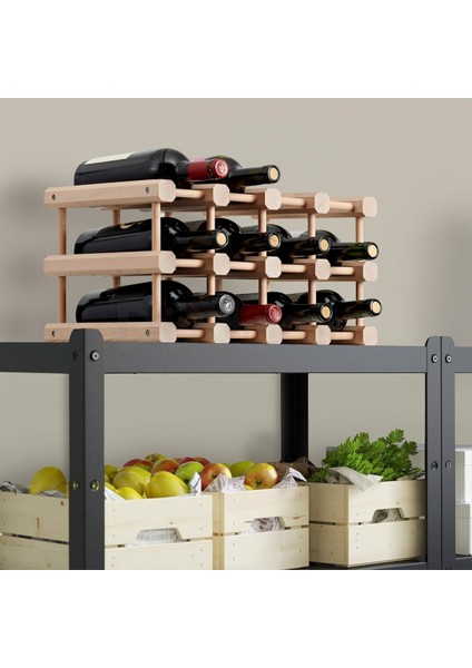 Magnetısk 12 Şişelik Şarap Rafı, Masif Ahşap 505.141.15 fiyatları