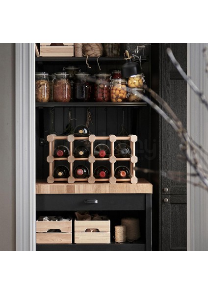 Magnetısk 12 Şişelik Şarap Rafı, Masif Ahşap 505.141.15 fırsatları