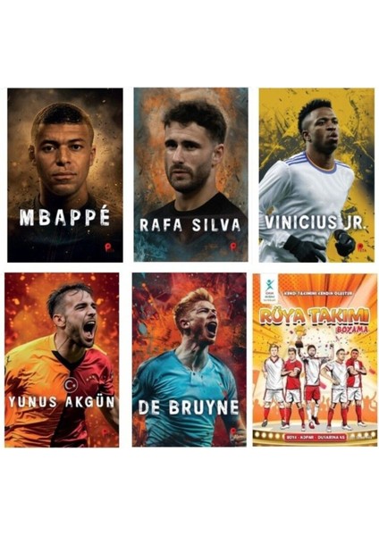 Set Yunus Akgün - Mbappé - Vinicius Júnior - De Bruyne - Rafa Silva-Rüya Takımı Boy (Post ve Ayraç) fiyatları