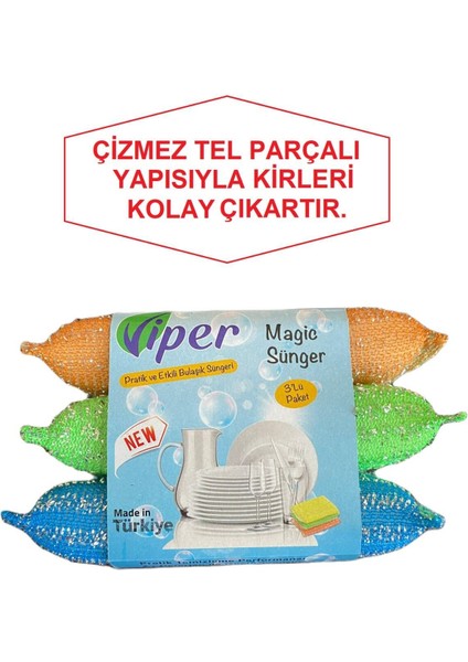 3'lü Sünger Seti, Temizlik ve Bakım Için Mükemmel Seçenek