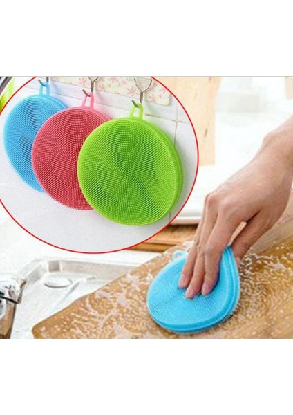 Tükenmeyen Silikon Bulaşık Fırçası, 2'li Set, Dayanıklı ve Hijyenik Kullanım Sağlar