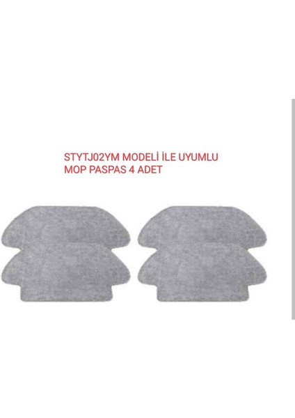 Gri Renkli Xiaomi S12 Uyumlu 4 Adet Mop Paspas Silme Bezi Seti