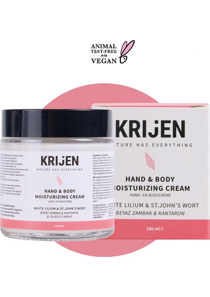 Zambak & Kantaron El ve Vücut Kremi | E Vitamini + Hindistan Cevizi Yağı + Shea Butter 100 ml