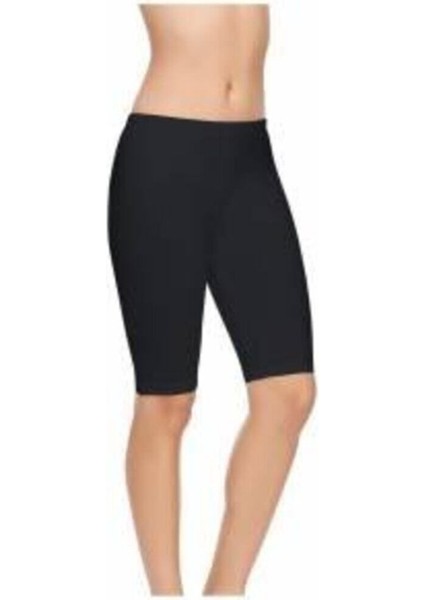 6'lı Düz Kısa Tayt Siyah