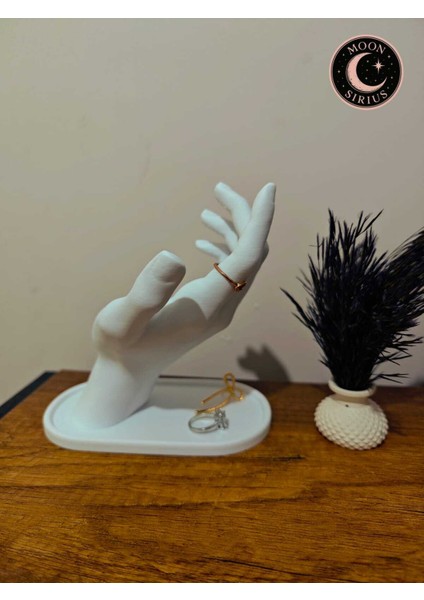 MOON SİRİUS Beyaz Modern El Yüzük Takı Standı 11x15x15 fiyatları
