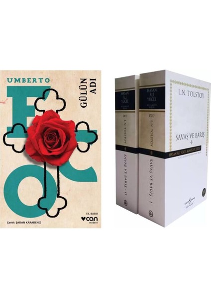 Gülün Adı - Umberto Eco - Savaş ve Barış 2 Kitap Takım - L. N. Tolstoy