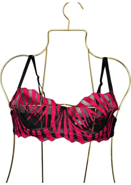 Kılıç Kadın Balenli Dantelli Tül Brode Bralet Iç Giyim Külot Sütyen Takımı fırsatları