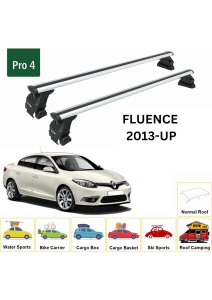 Renault Fluence 2013-2016 Oluksuz Üst Tavan Portbagaj Taşıyıcı Ara Atkısı Toros Serisi Pro 4 Gri fiyatları