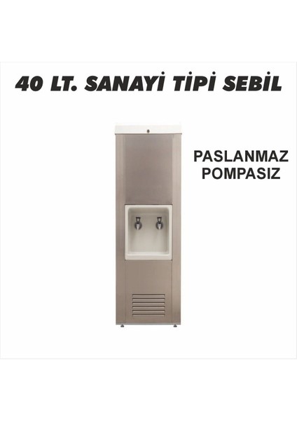 40 Litre Sanayi Tipi Arıtmalı Paslanmaz Su Sebili - Pompasız Model - Arıtma ve Soğutma