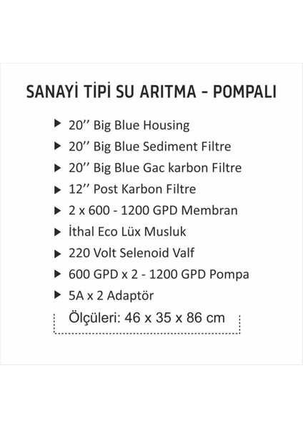 Big Bluedirek Akış 20 Inç 1200 Gpd Sanayi Tipi Su Arıtma Cihazı modelleri