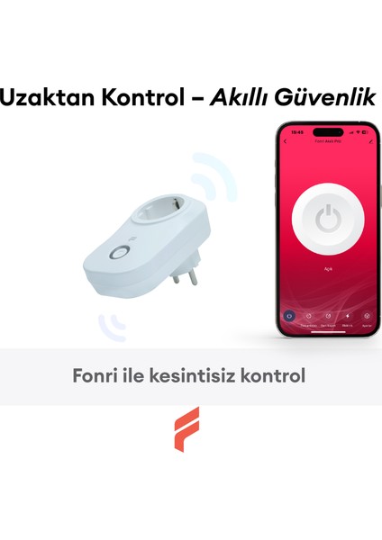 Akıllı Akım Korumalı Priz 2'li Set (16 Amper), Wifi, Uzaktan Kontrol, Enerji Tüketim Takibi modelleri