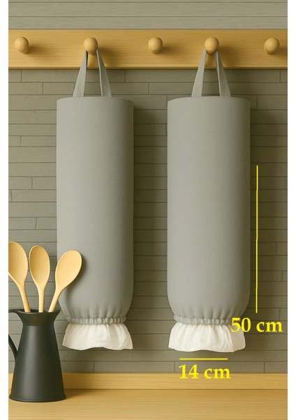 2'li Asılabilir Poşetlik – Gri Kumaş Poşet Düzenleyici Organizer Sepet fiyatları