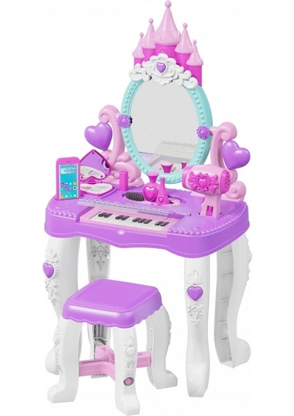 Prensesim Piyanolu Sandalyeli Makyaj ve Güzellik Masası Takımı fiyatları