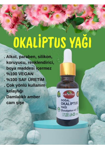 %100 saf okaliptus uçucu yağı 20ml - Nefes ferahlatıcı & dezenfektan (eucalyptus oıl) 20ml fiyatları