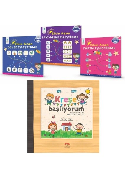Kreşe Başlıyorum - Zihin Açan Eşleştirme Seti (3 Kitap)