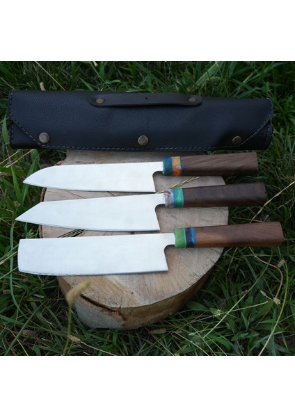 3'lü Şef Bıçağı Seti - Premium Kalitede - Çanta Hediyeli modelleri
