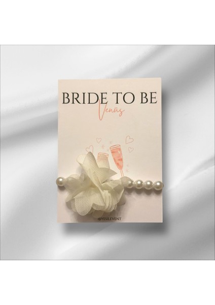 Söz & Nişan & Nikah & Bride To Be Hediyelik Tül Çiçekli Inci Bileklik ve Tasarım Kart 5 Adet 11X9 fiyatları