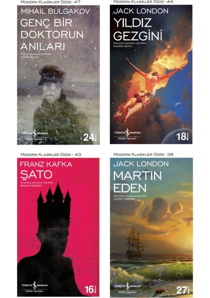 Genç Bir Doktorun Anıları + Yıldız Gezgini + Şato + Martin Eden- 4 Kitap Set - Iş Bankası Özel Set